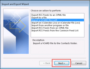 import export wizard