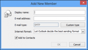 add contact group to Outlook