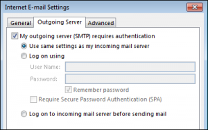 Use same settings as my incoming mail server