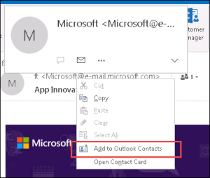 add to outlook contacts