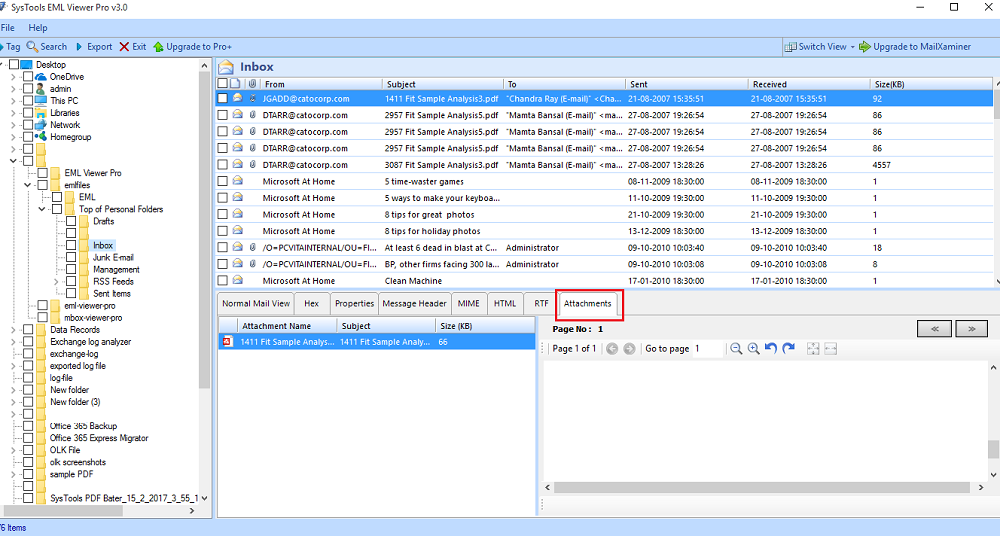Multiple EML to PDF screenshot Multiple EML to PDF screenshot