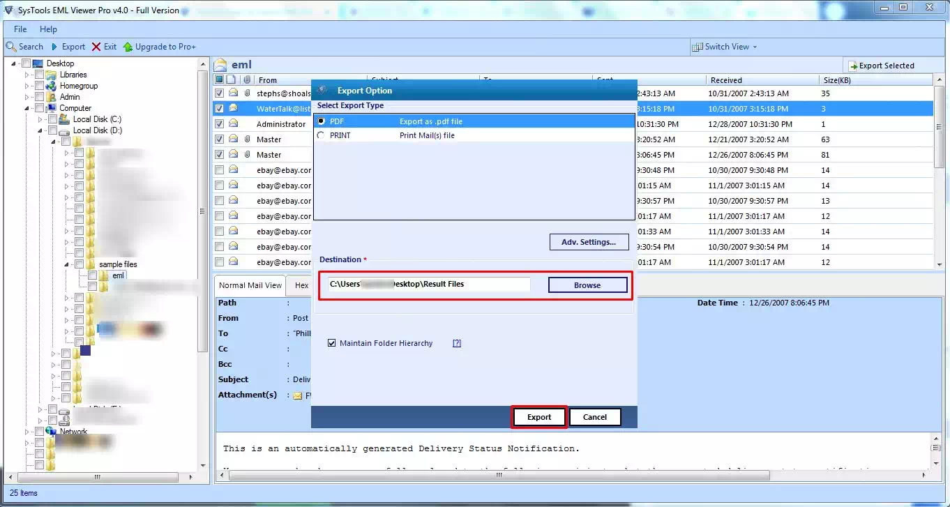 EML to PDF software
