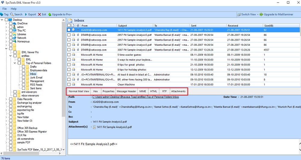 Export EML Messages to PDF screenshot