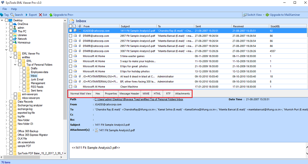 EML File Converter to PDF screenshot