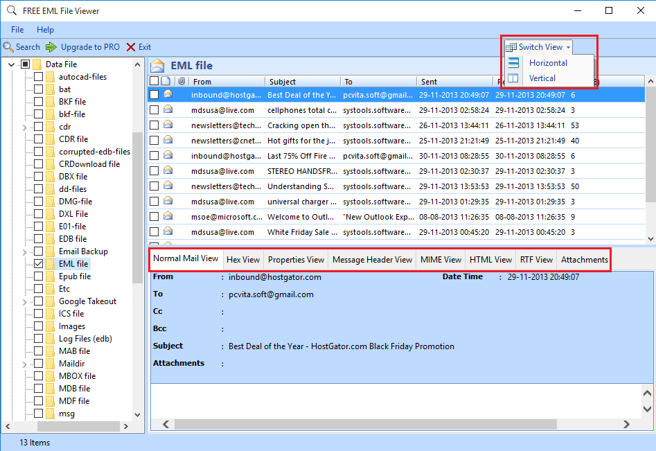 Thunderbird MBOX File Reader screenshot