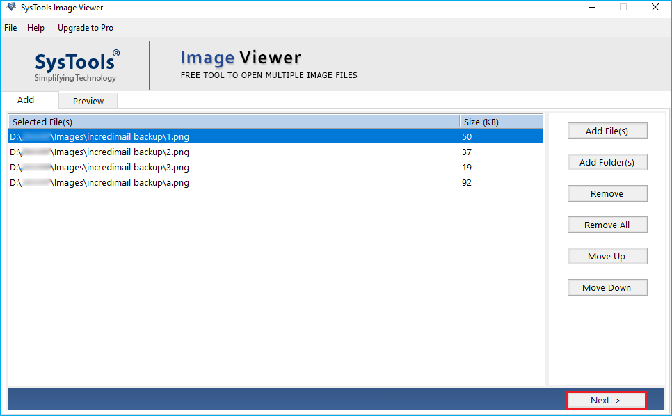 Add Image Files in Bulk screenshot