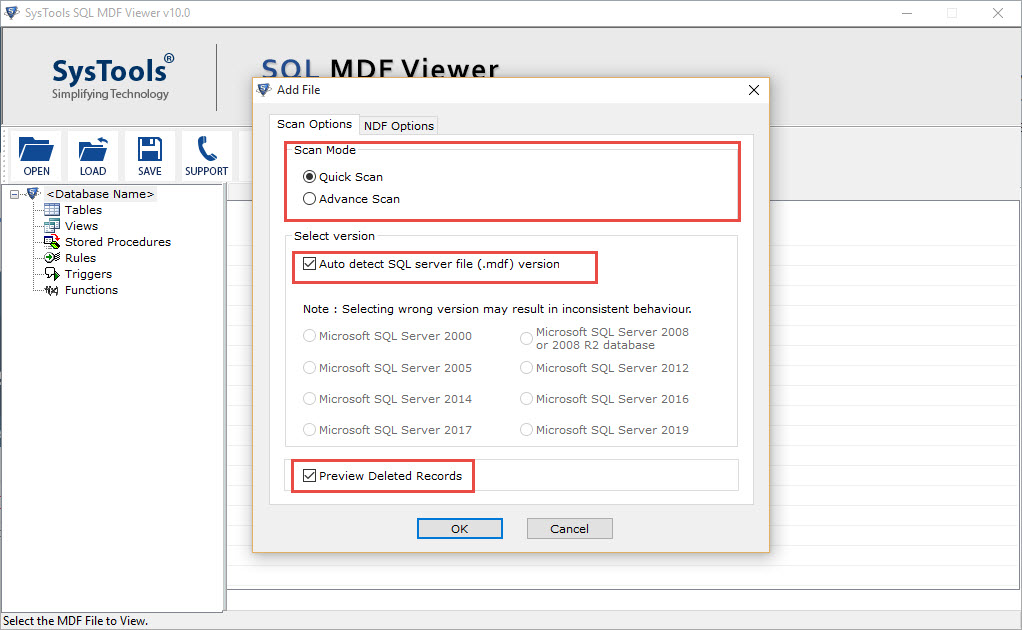 View MDF File Wthout SQL Server screenshot