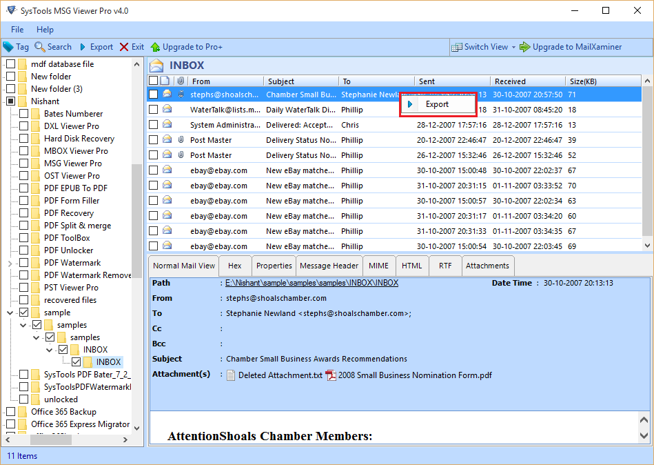 Convert Multiple MSG Files to PDF screenshot