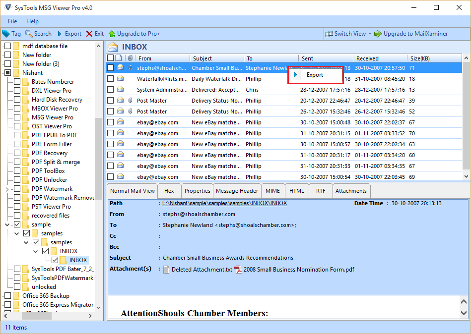 MSG to PDF Batch Converter screenshot MSG to PDF Batch Converter screenshot