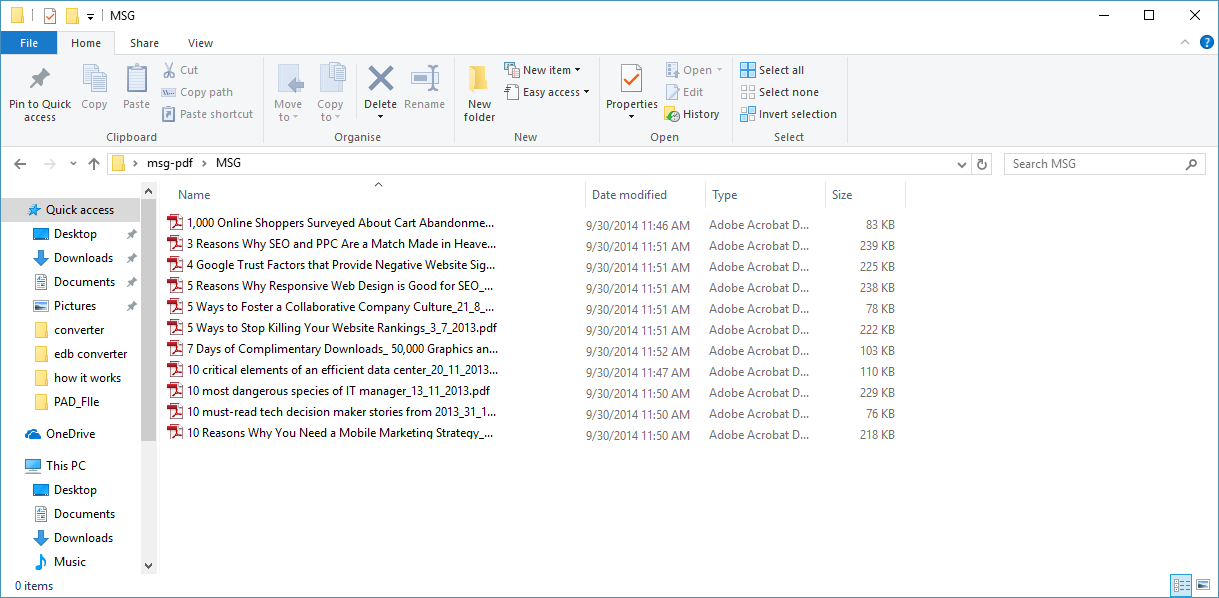 Export MSG to PDF screenshot Export MSG to PDF screenshot