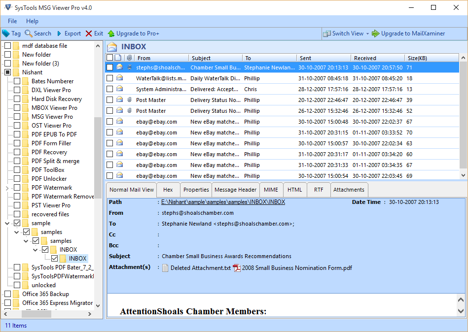 MSG Email Viewer File Solution screenshot