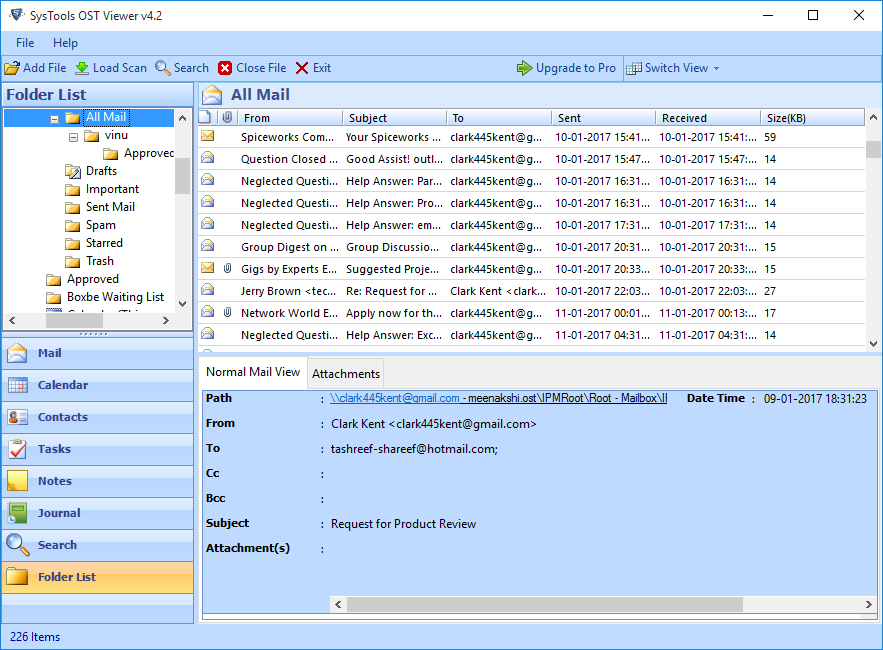 OST Email Viewer File Solution screenshot