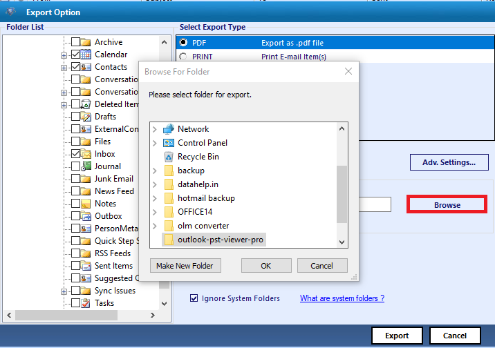 Convert PST to MSG Files Free screenshot