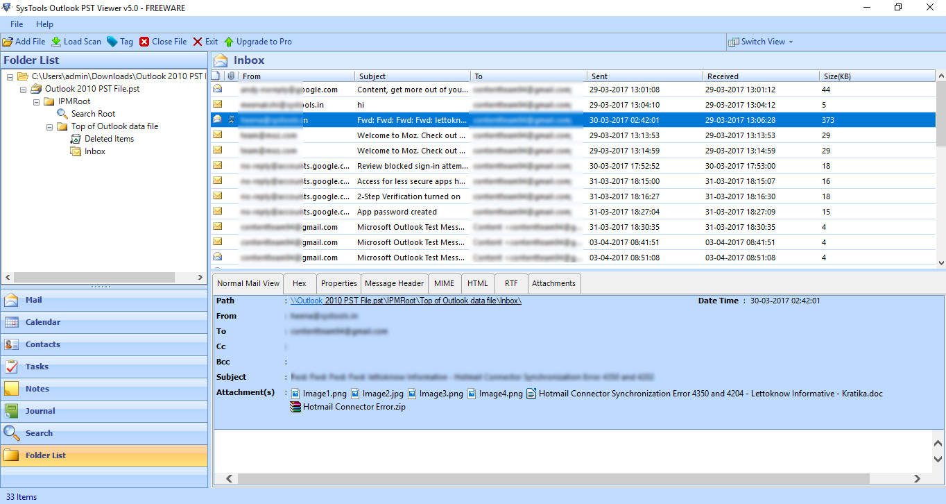 PST Viewer Without MS Outlook screenshot