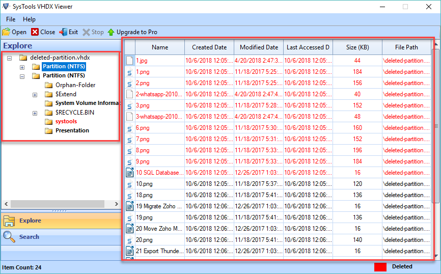 Windows 8 VHD File Explorer full